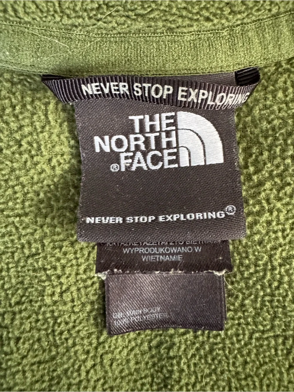 The North Face Moss Green 1/4 Zip Fleece Jacket